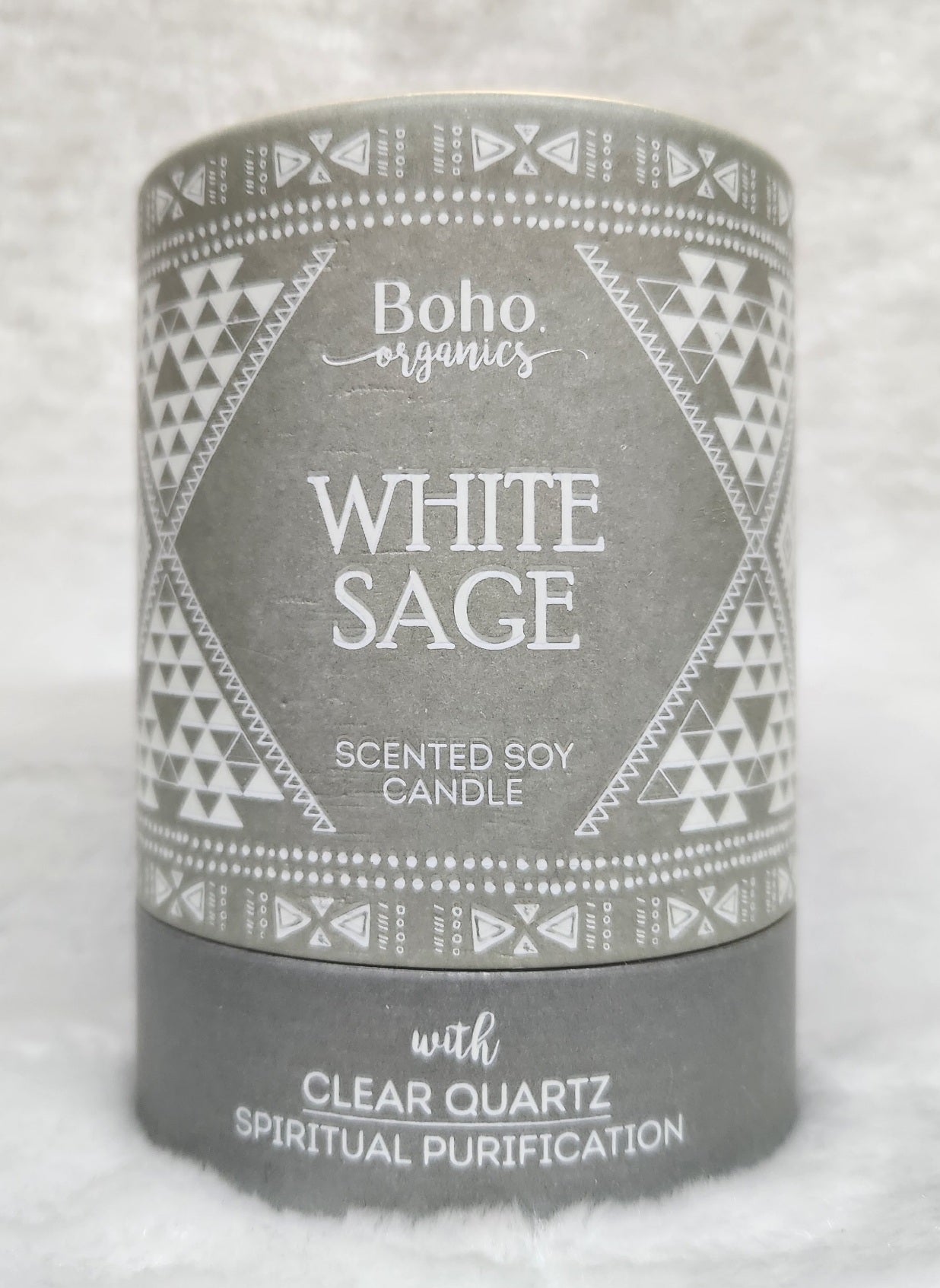 Boho Organics White Sage Red Jasper Soy Candle