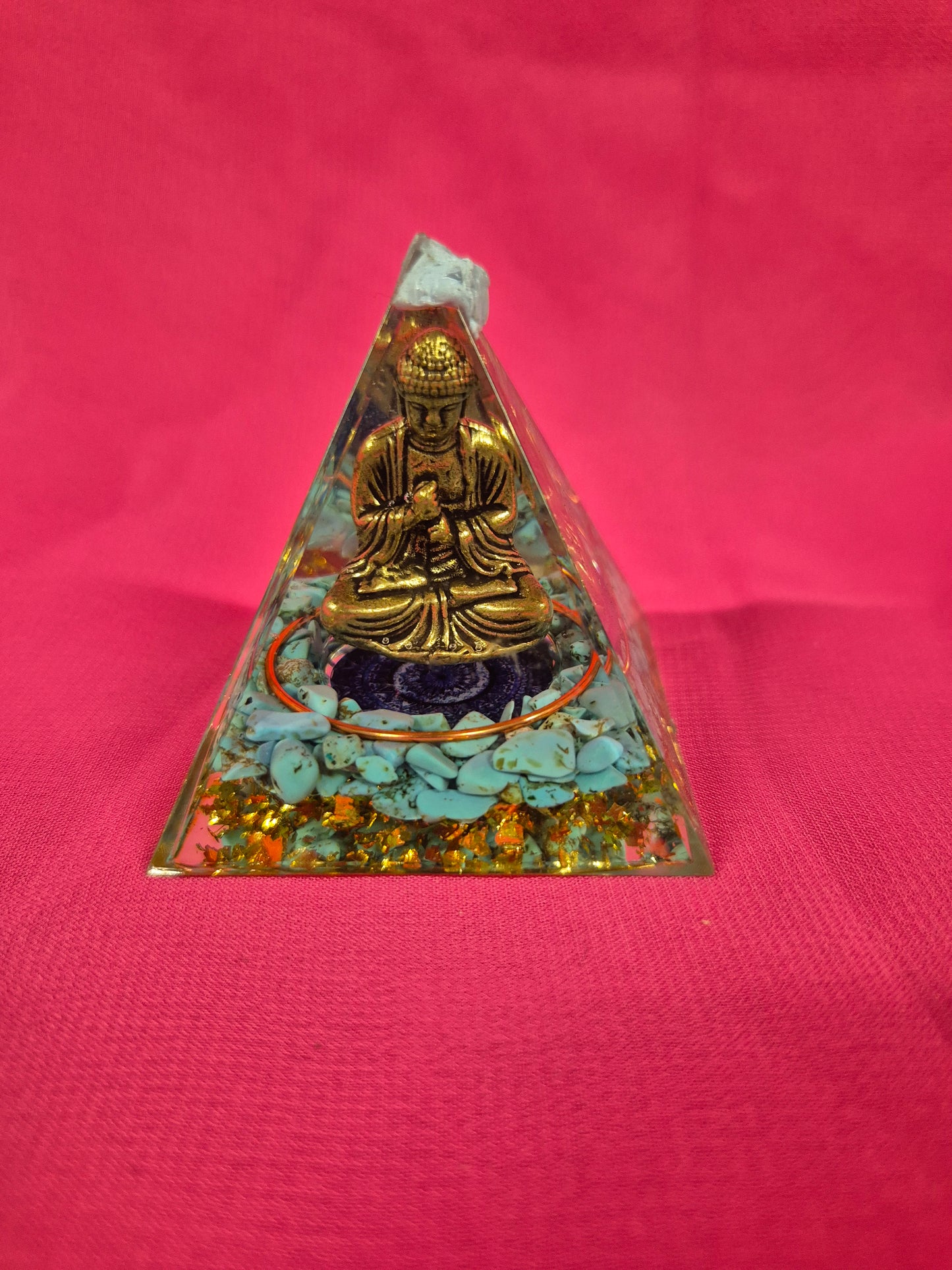 Organite Turquoise Buddha Pyramid