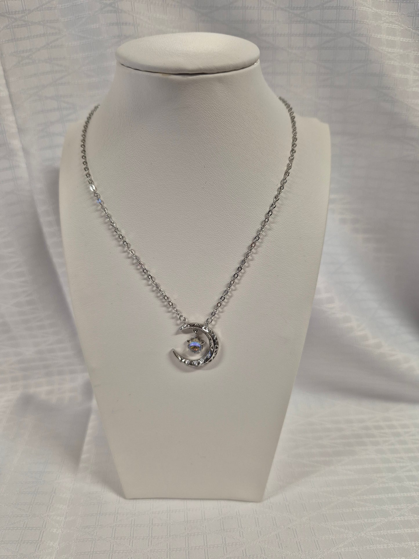 Stirling Silver Star & Moon Necklace