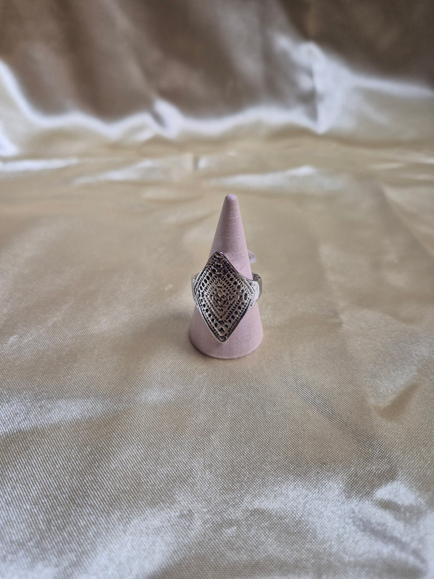 Silver Diamond Shap Ring