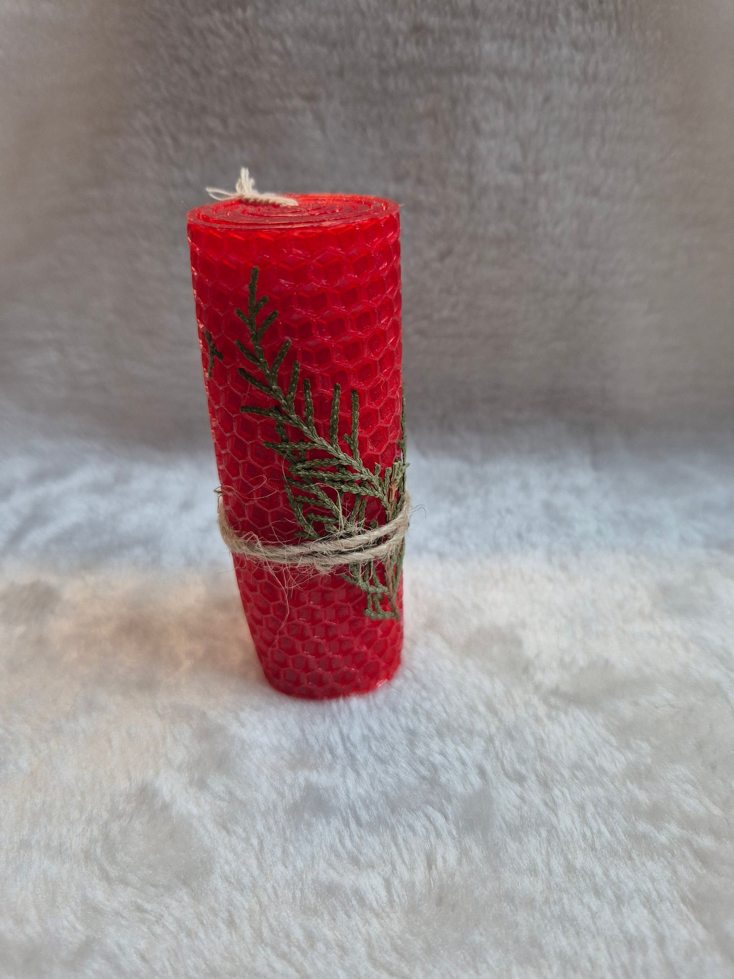 Red Beeswax Pillar Candles
