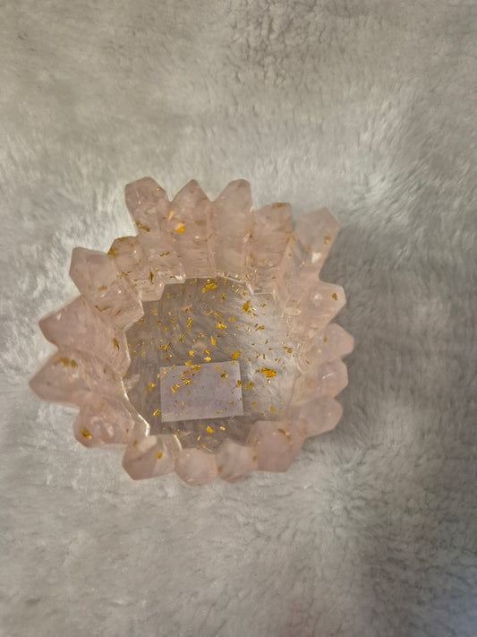 Rose Quartz Tea Light Holder