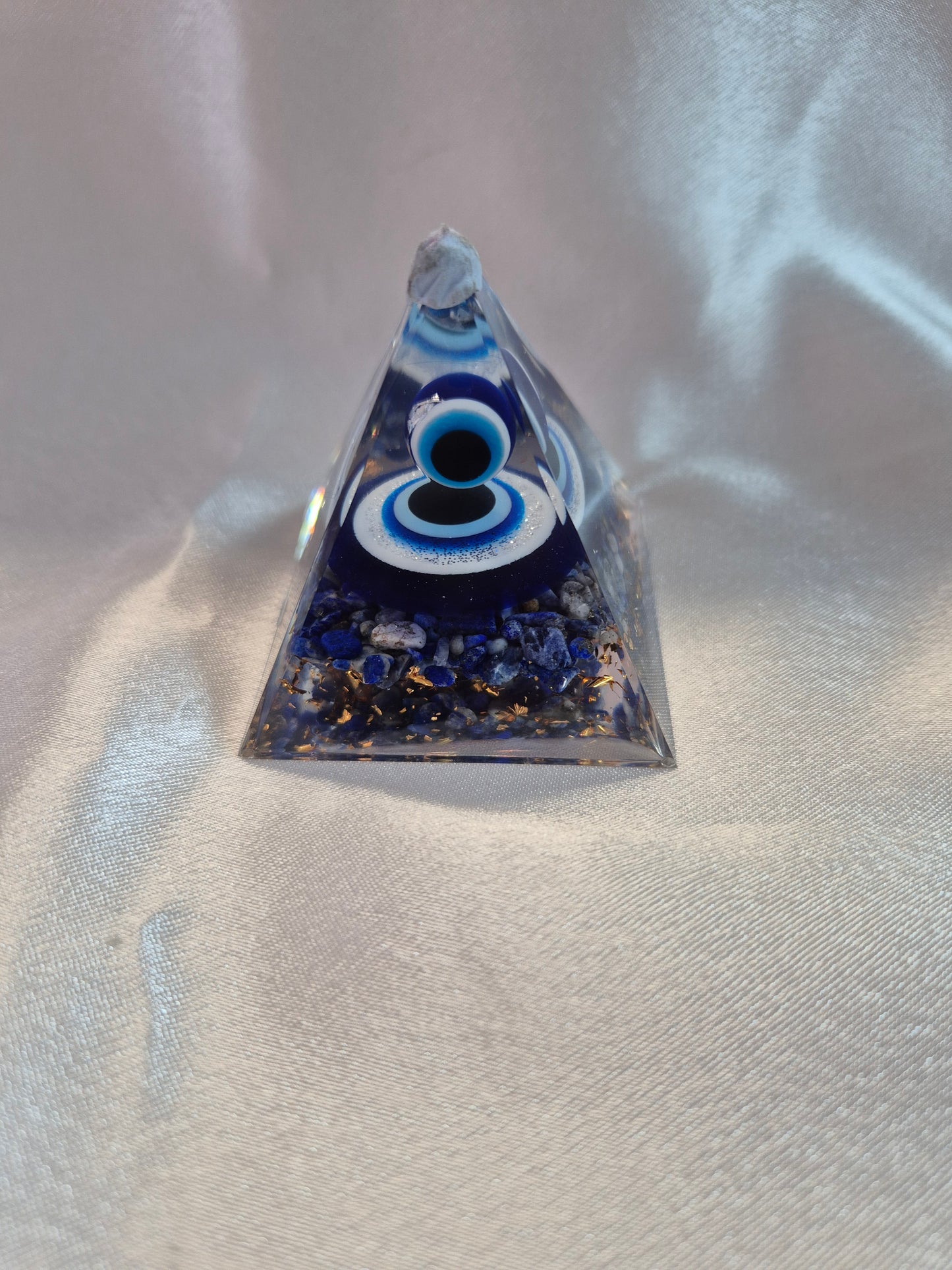 Orgonite Lapus Lazuli Evil Eye Pyramid
