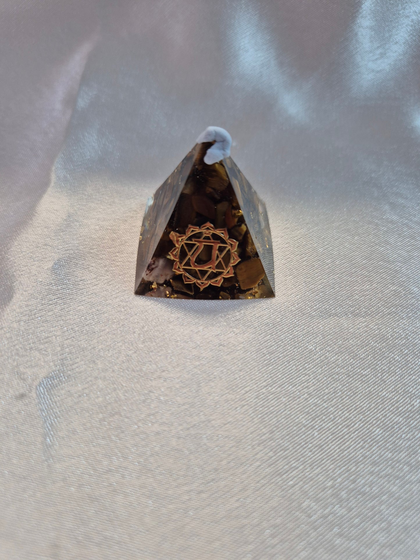 Orgonite Tigers Eye Chakra Pyramid