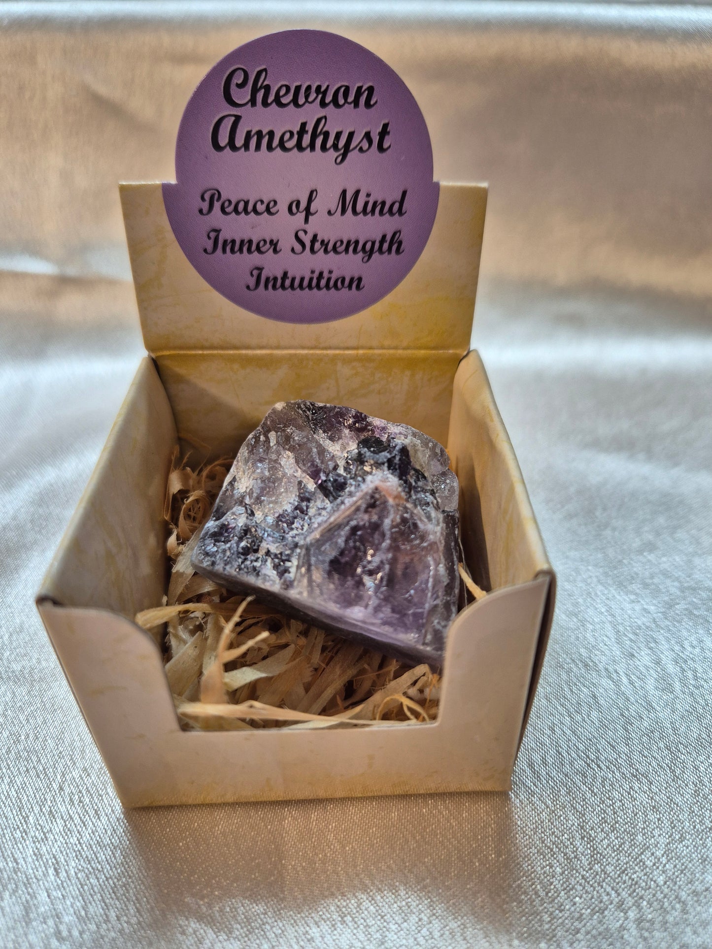 Chevron Amethyst Sphere - Gift Box