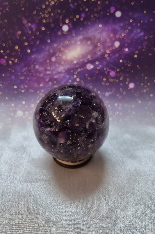 Orgonite Amethyst Sphere – Peace, Protection & Spiritual Clarity