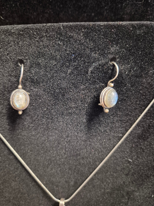 Labradorite Stirling Silver Pendant & Earring Set