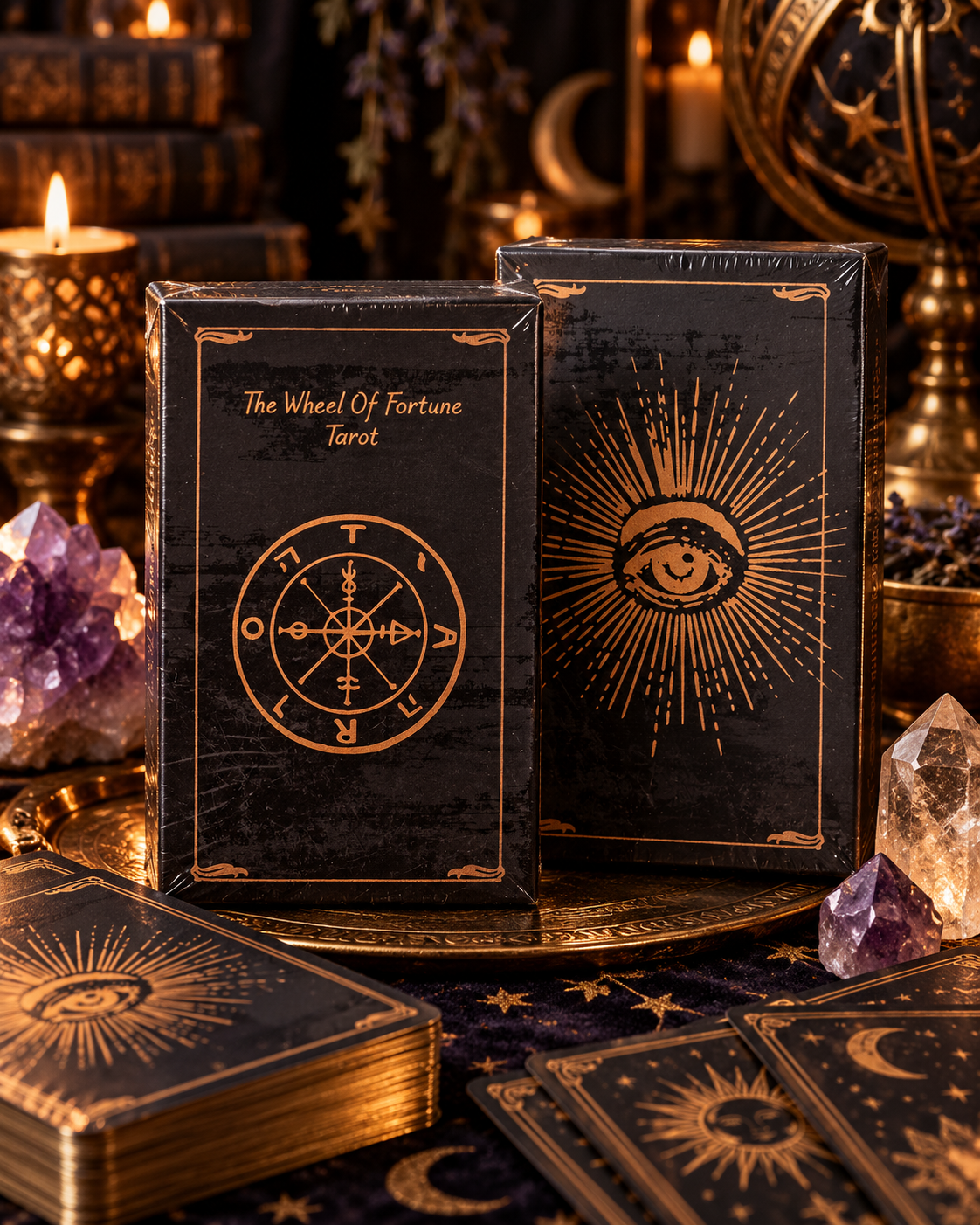 The Wheel of Fortune Tarot Deck – Black & Gold Edition
Destiny • Transformation • Life