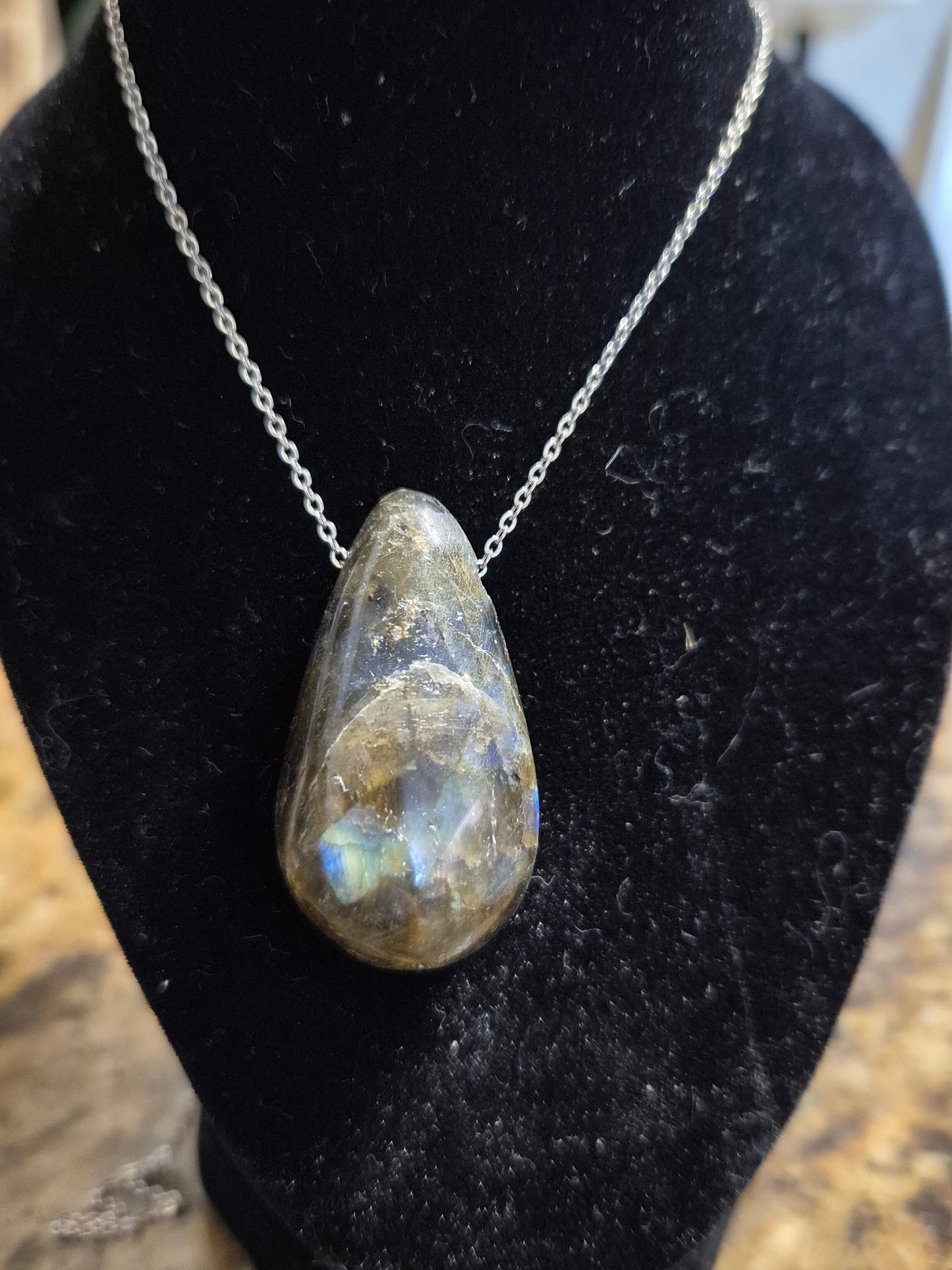 Labradorite Pendant Stirling Silver
