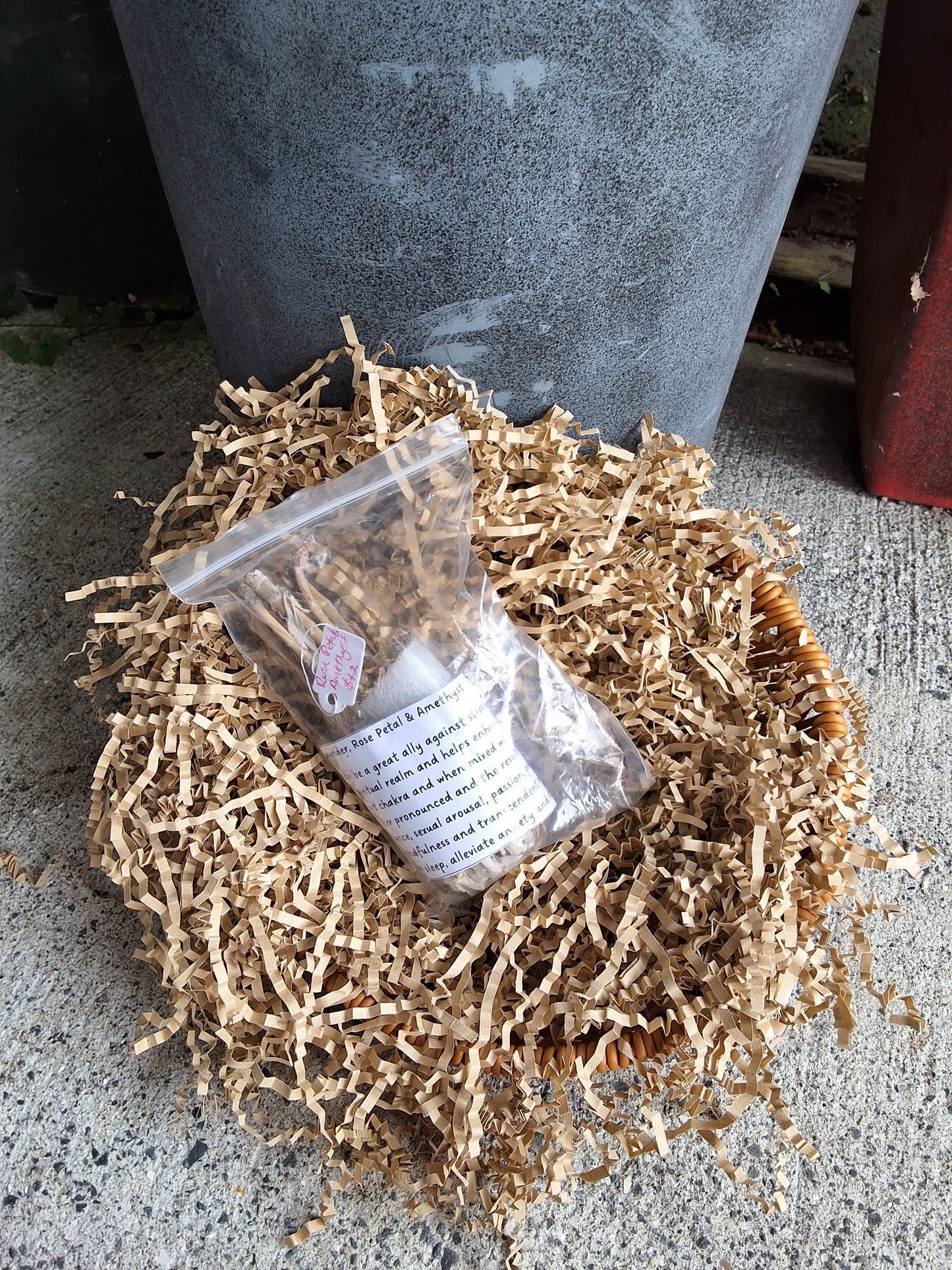 White Sage Smudge Stick With Lavender, Rose petal and Amethyst