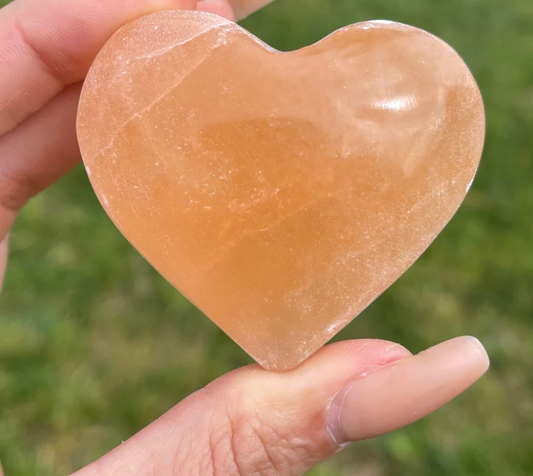 ORANGE SELENITE HEART-Healing Crystal for Love and Clarity