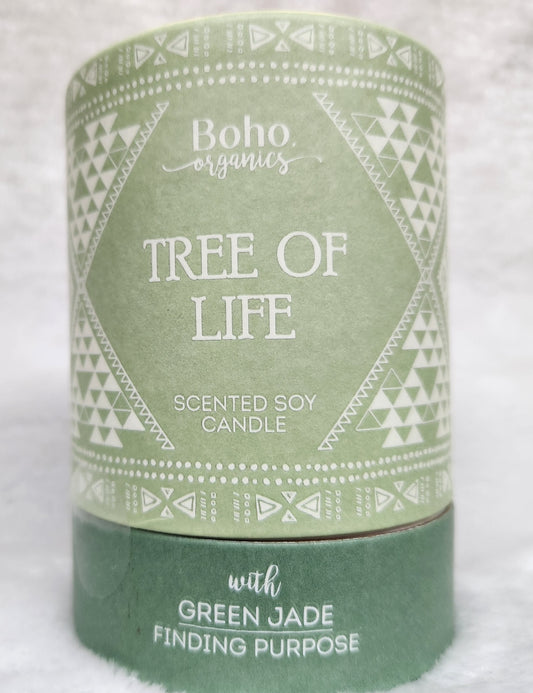 Boho Organics Tree of Life Jade Soy Candle