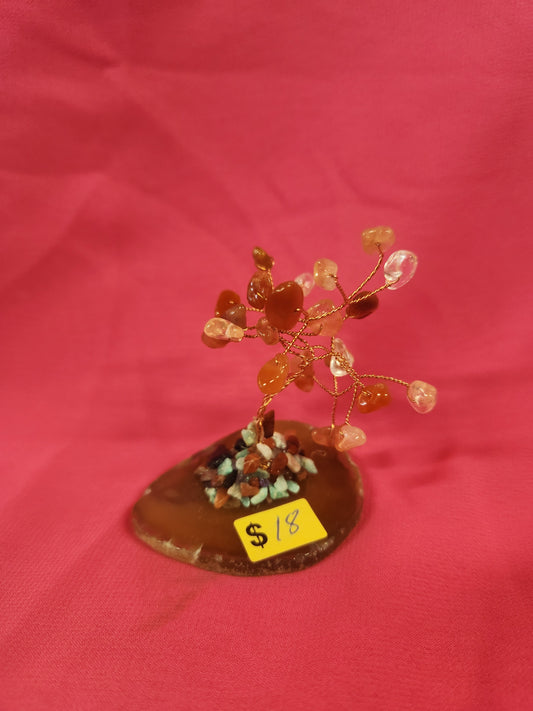 Crystal Tree Clear Quartz & Carnelian