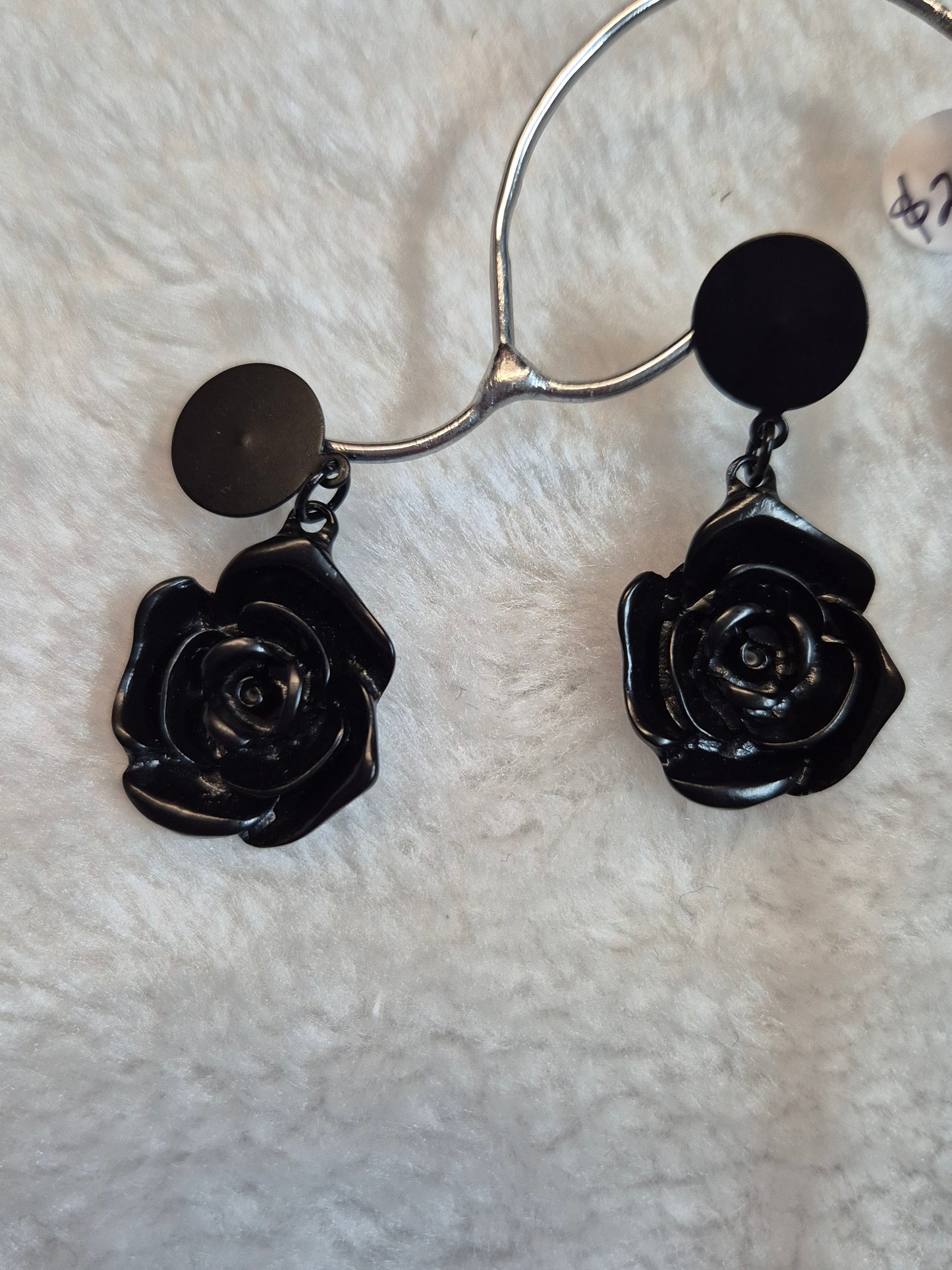 Black Rose Earrings