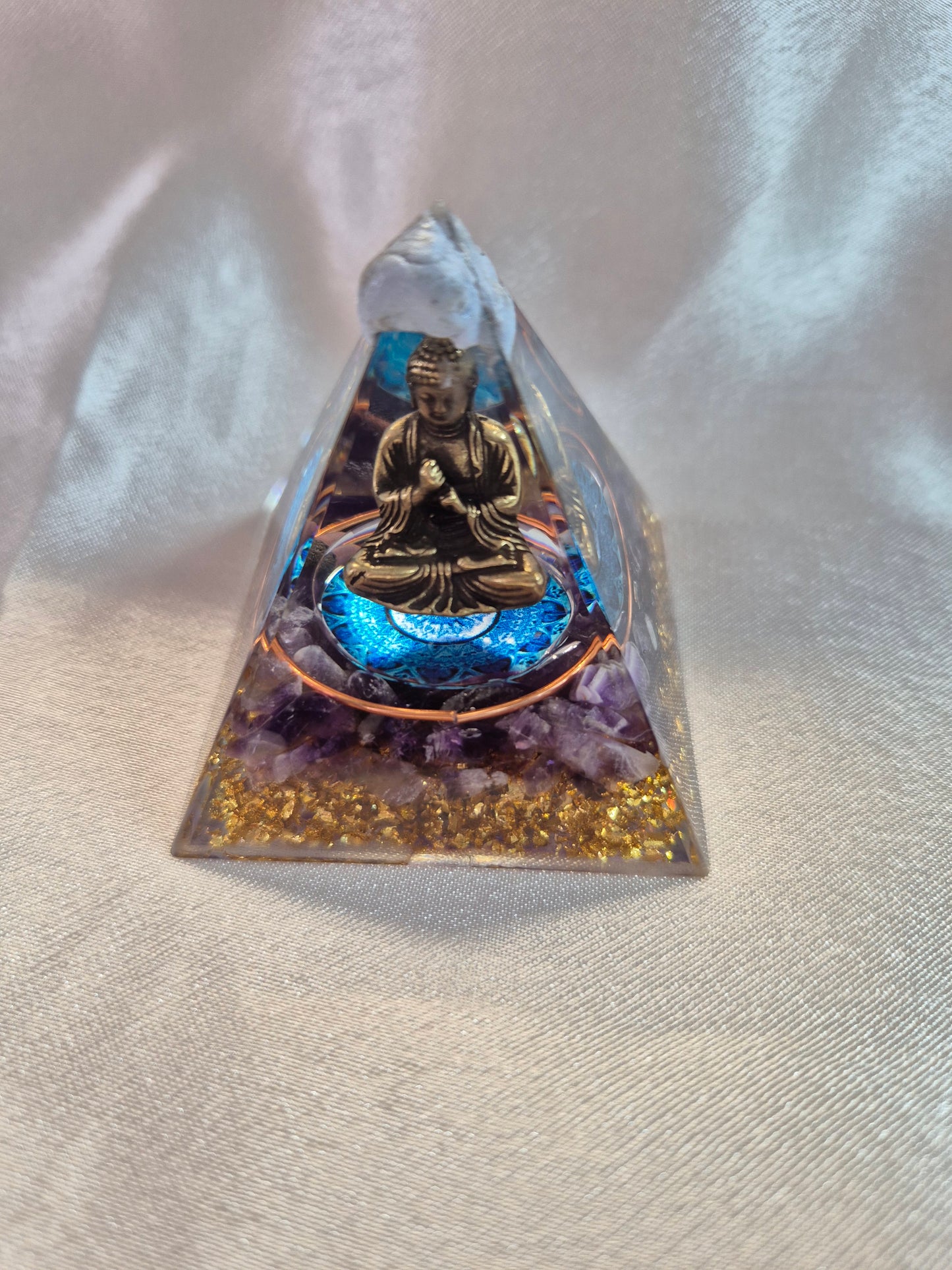 Orgonite Buddha Copper Generator Pyramid