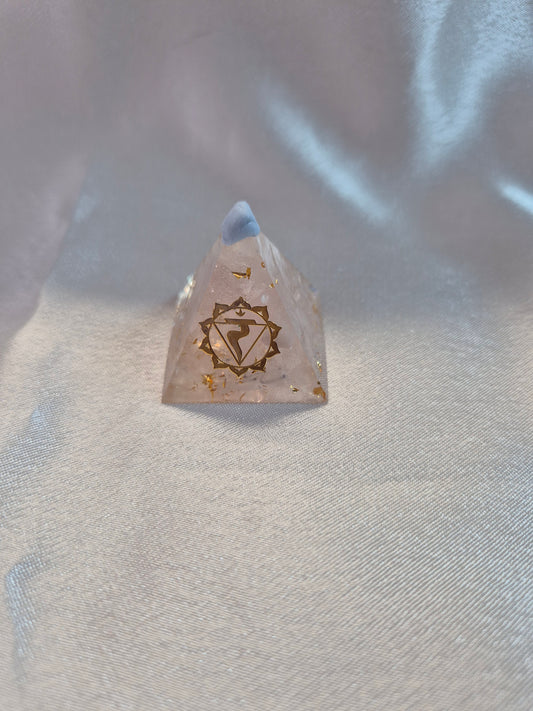Orgonite Chakra Pyramid Rose Quartz