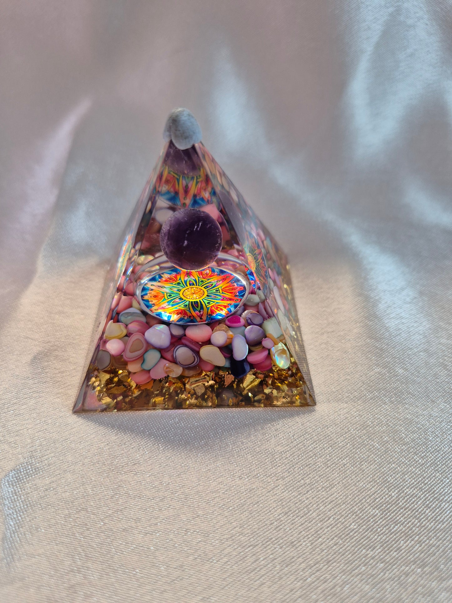 Orgonite Amethyst Pyramid with Sphere