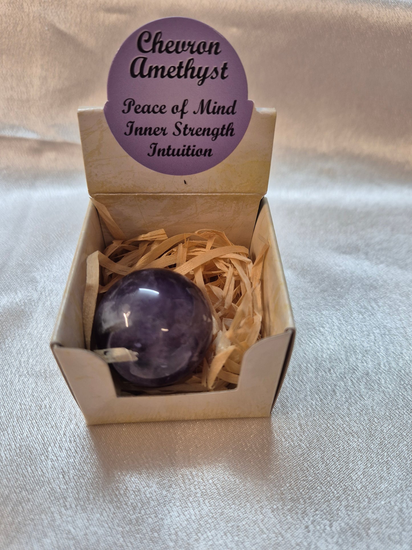 Chevron Amethyst Sphere - Gift Box