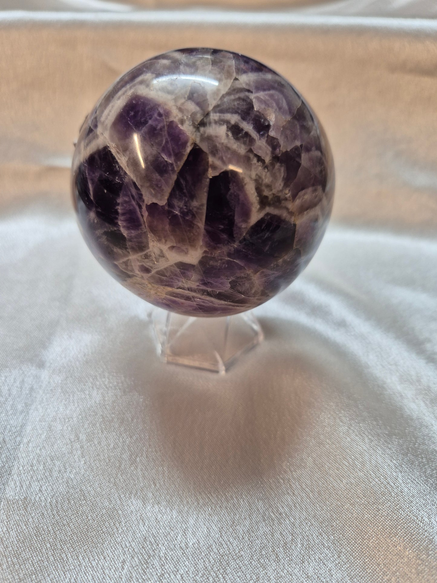 Large Chevron Amethyst Sphere