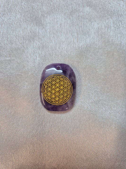 Amethyst Flower of Life Pendant
