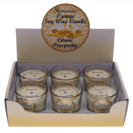 CRYSTAL SAND CANDLE - Prosperity Citrine Orange Scented Votive