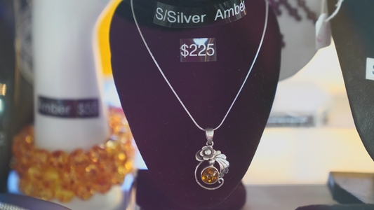 Silver Amber Necklace