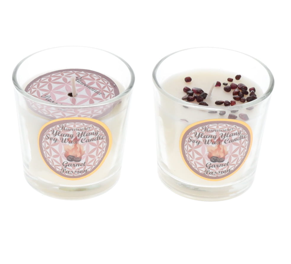 CRYSTAL SAND CANDLE - Passion Garnet Ylang Ylang Scented Votive