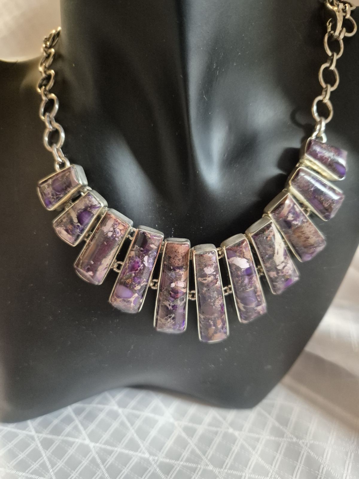 Purple Sediment Jasper Sterling Silver Jewellery Set