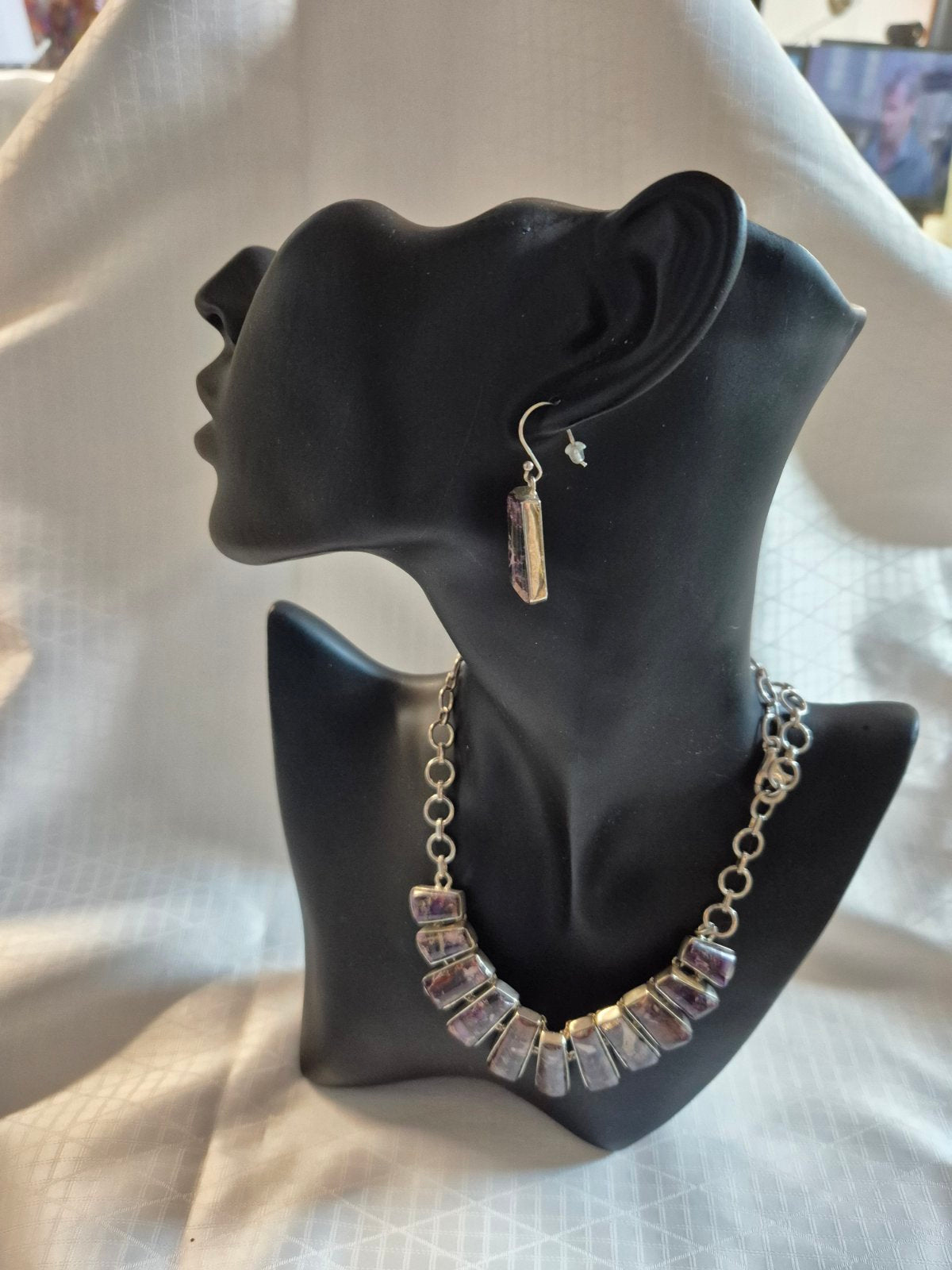 Purple Sediment Jasper Sterling Silver Jewellery Set