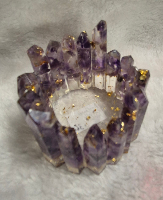 Amethyst candle holder