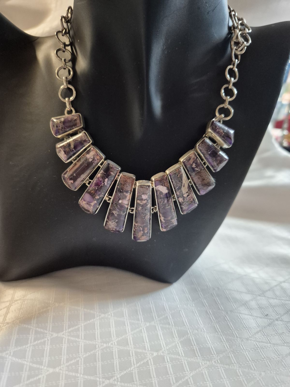 Purple Sediment Jasper Sterling Silver Jewellery Set