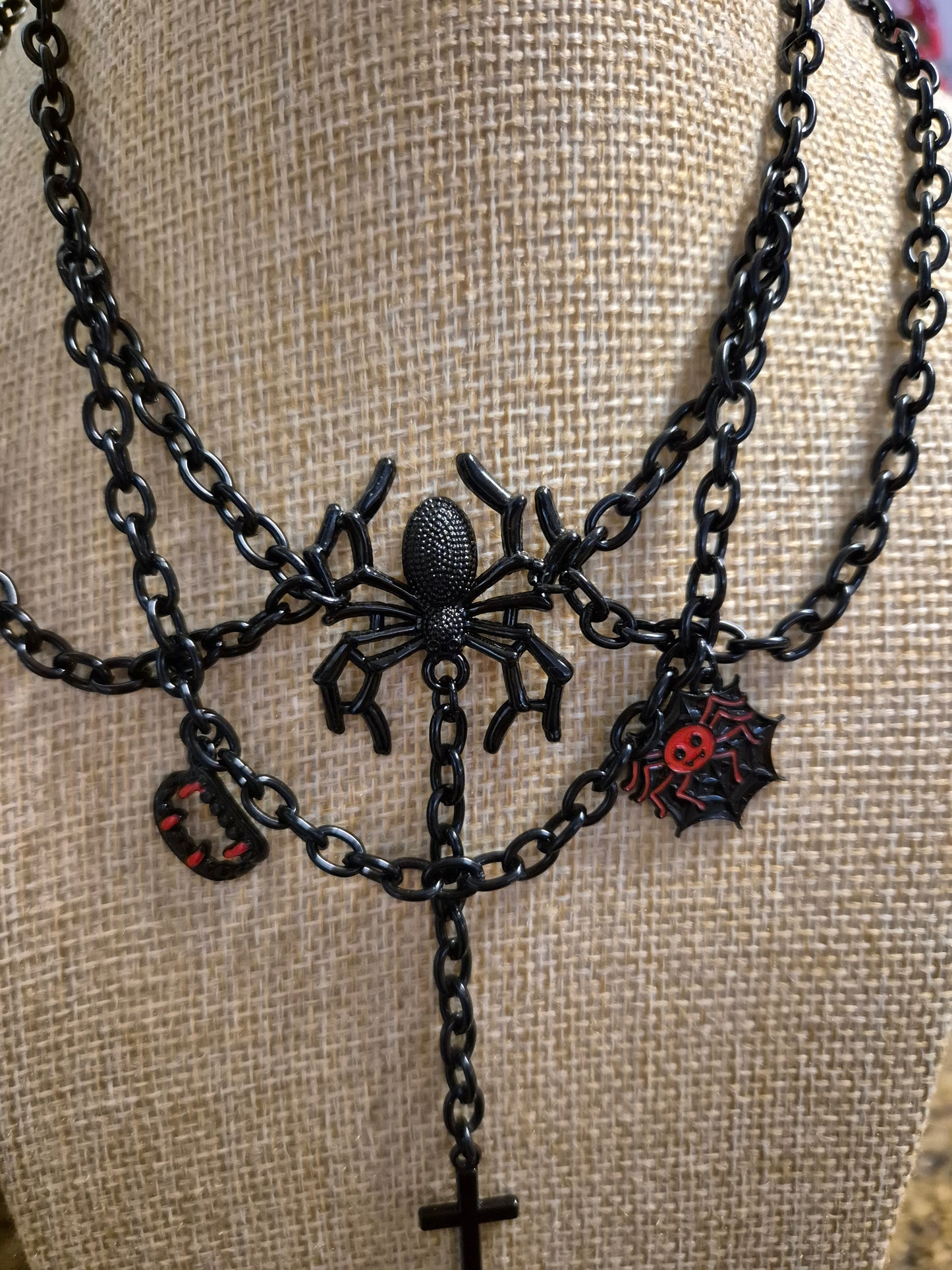 Gothic spider necklace