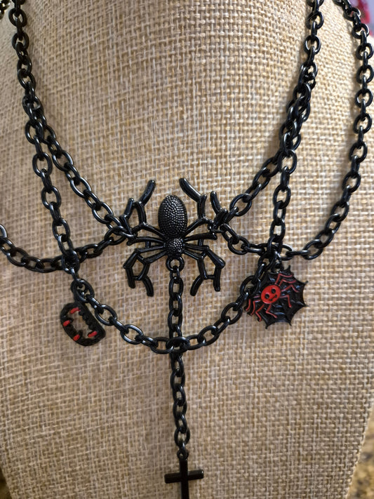 Gothic spider necklace