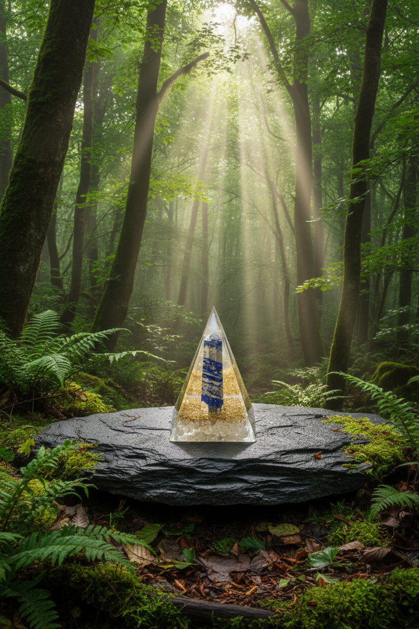 Lapis Lazuli Orgonite Pyramid – Wisdom, Truth & Spiritual Clarity