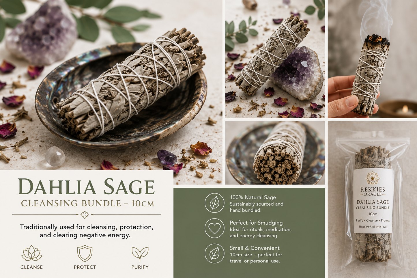 Dahlia Sage Cleansing Bundle – 10cm