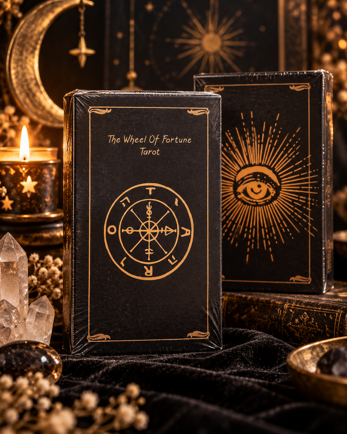 The Wheel of Fortune Tarot Deck – Black & Gold Edition
Destiny • Transformation • Life