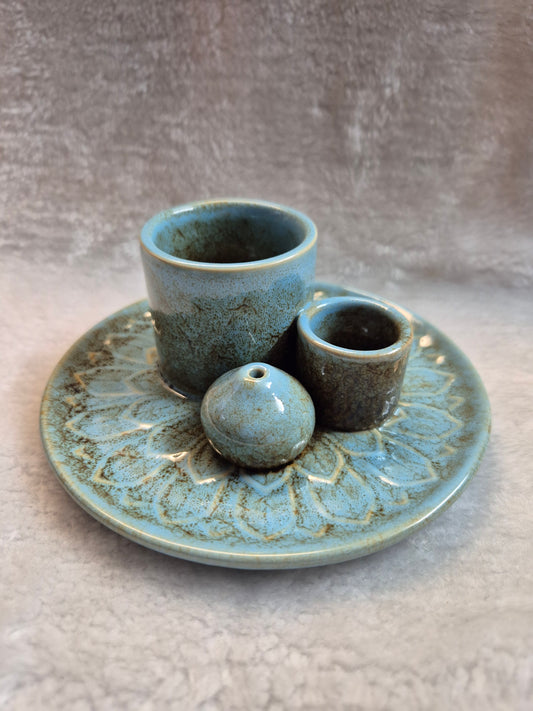 Ceramic Sage, Palo Santa, Incense Holder