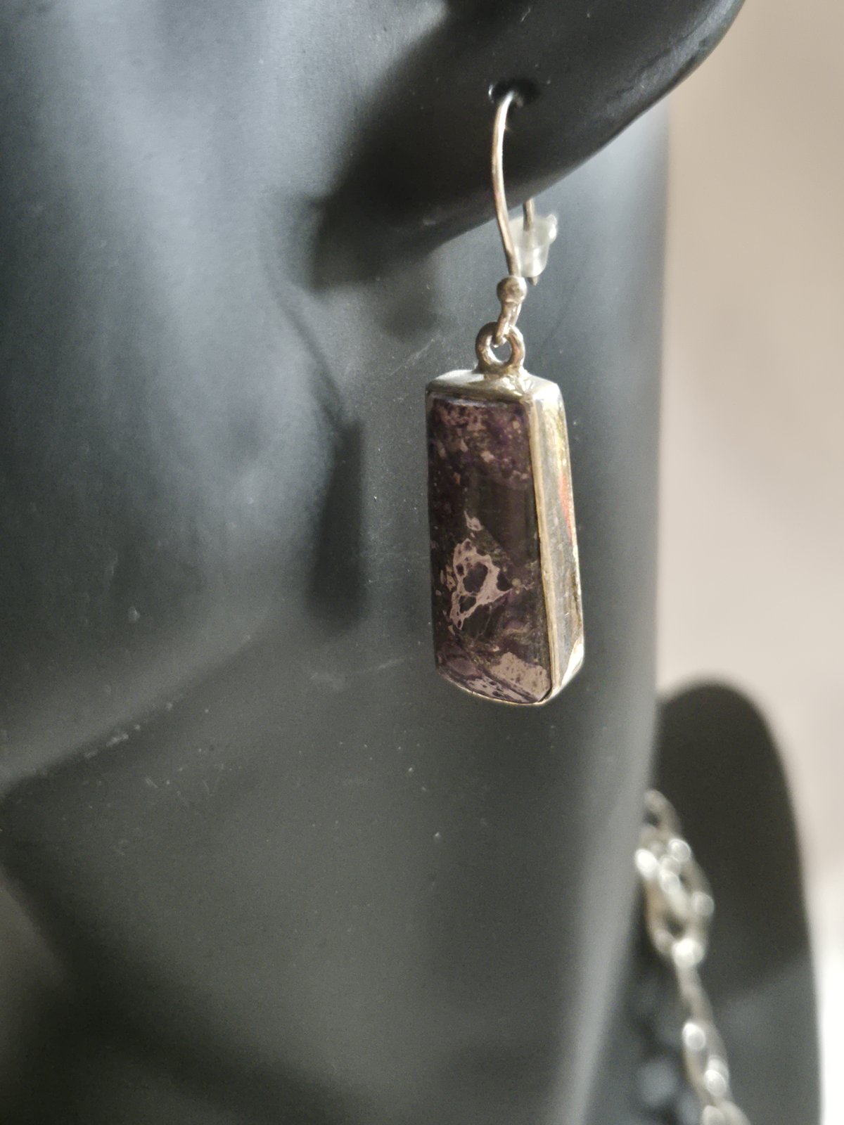 Purple Sediment Jasper Sterling Silver Jewellery Set